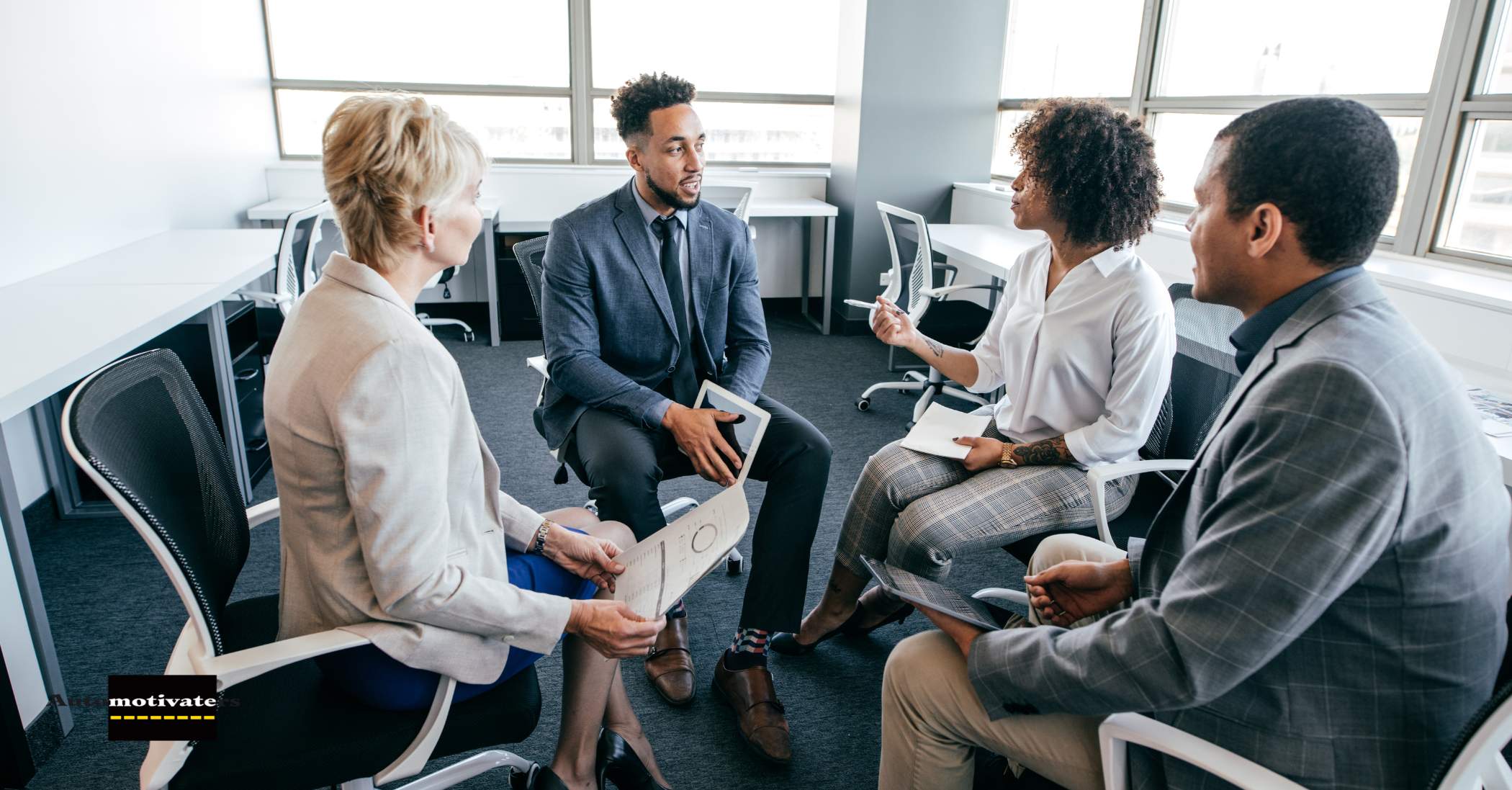 A mentor coaching a sales team