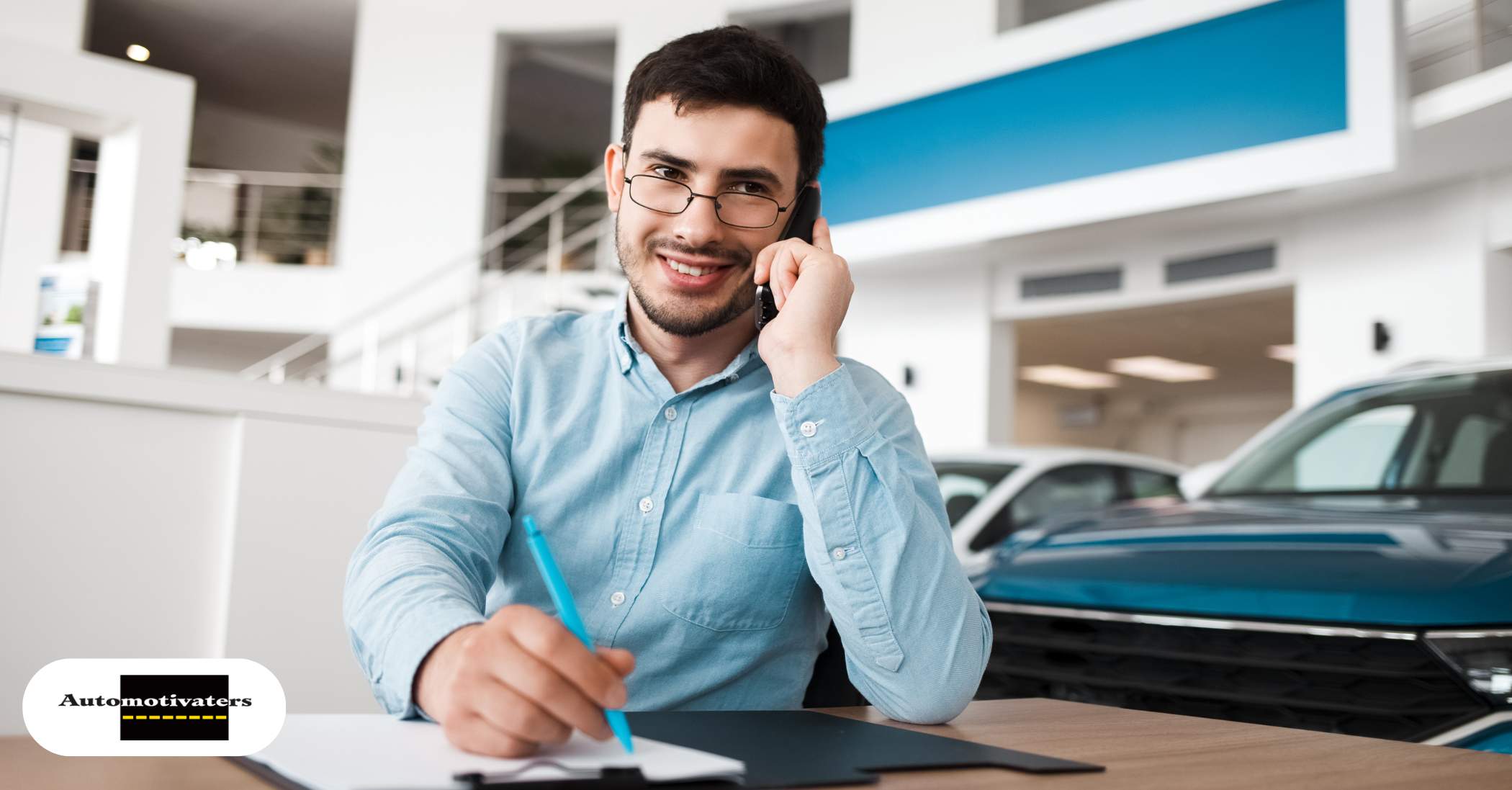 A car dealership sales representative following up with a recent customer