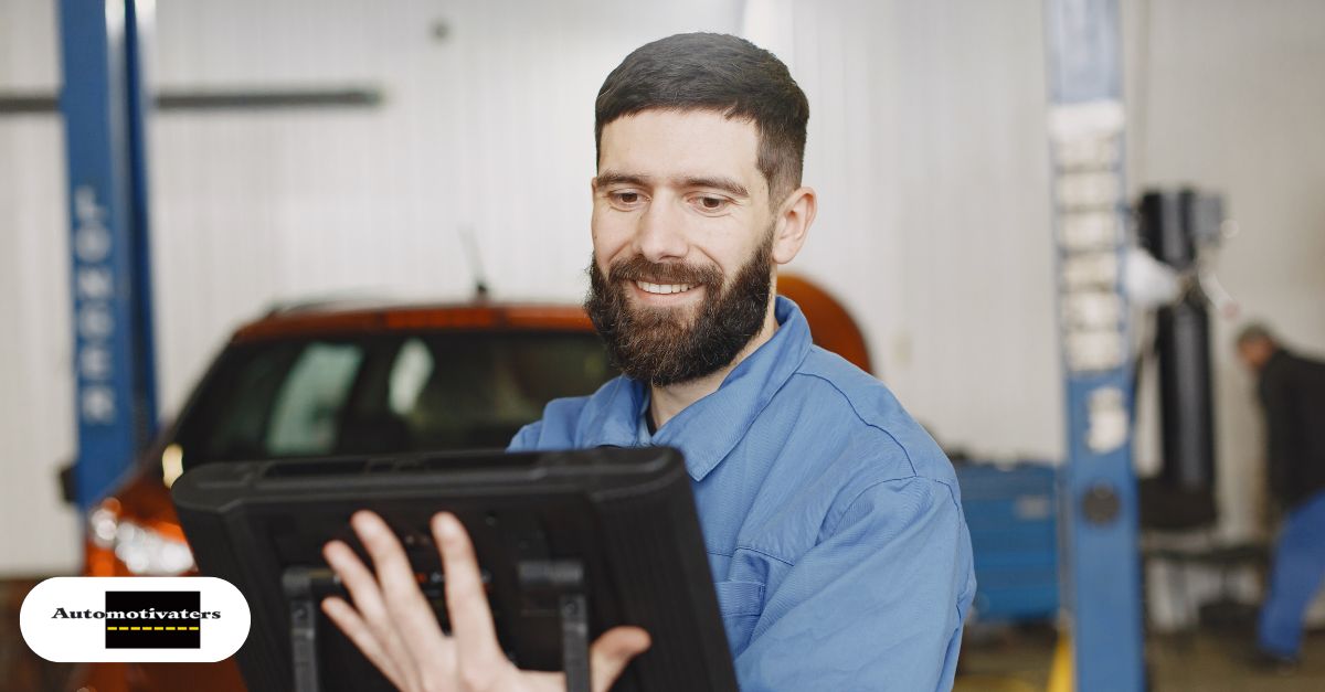 Service manager reviewing a digital dashboard