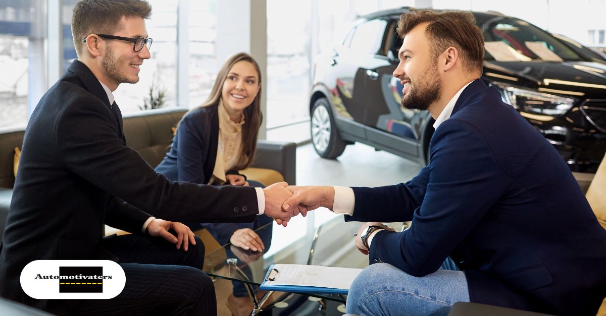 Dealership leader inspiring team with a shared vision during a team meeting