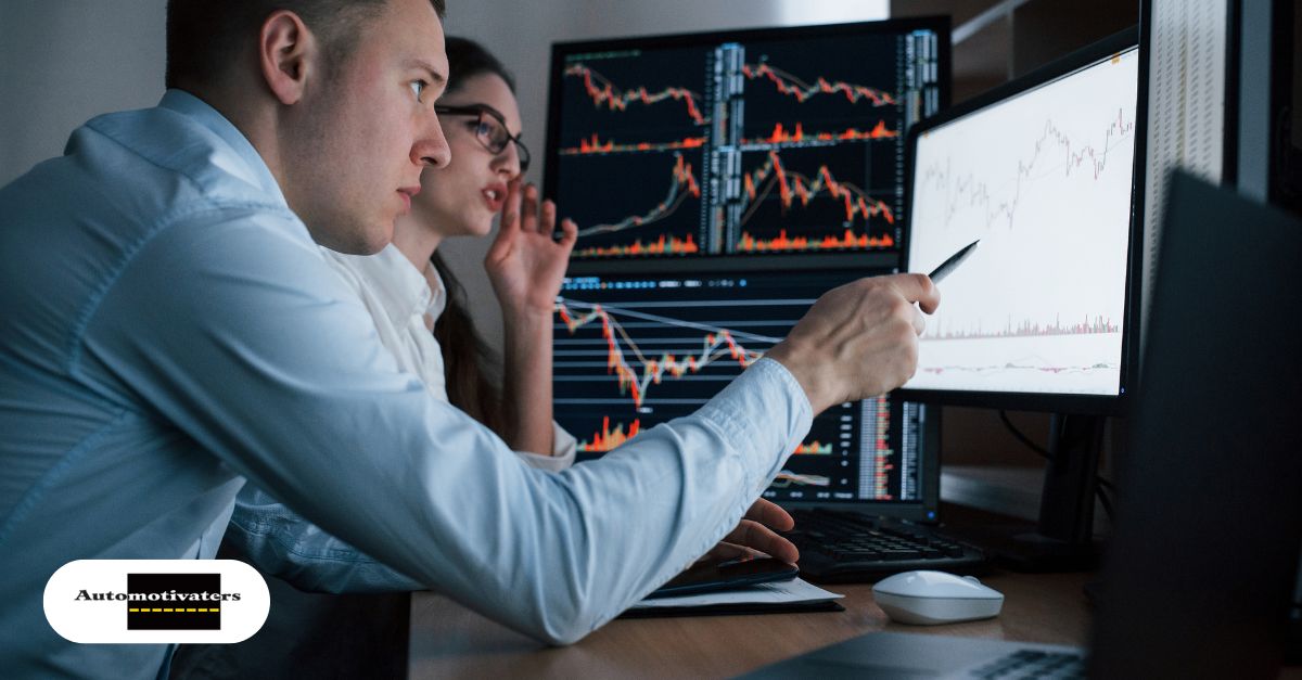 Dealership parts manager analyzing inventory data for strategic planning