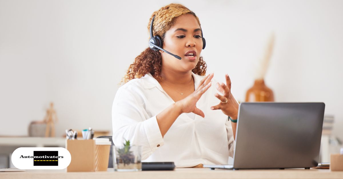 Sales consultant using an AI coaching app on a tablet in a casual setting