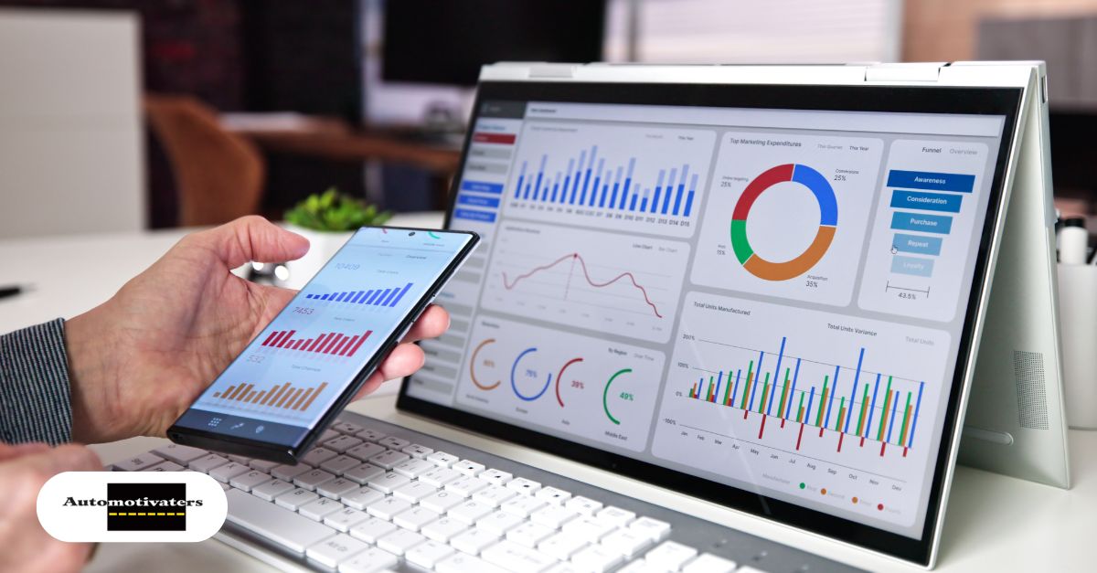 Dealership manager reviewing a performance dashboard focused on meaningful KPIs